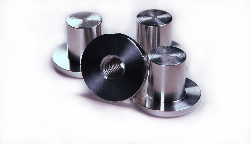 3/8 Aluminum Flush Mount Weld Bung - 4 PACK